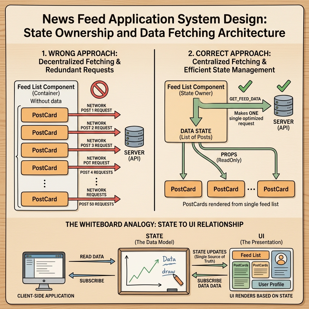 News Feed State Ownership & Data Fetching Architecture